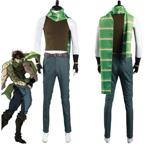 JoJo‘s Bizarre Adventure Part 2: Battle Tendency Joseph Joestar Cosplay Costume Outfits Pants Vest Halloween Carnival Suit