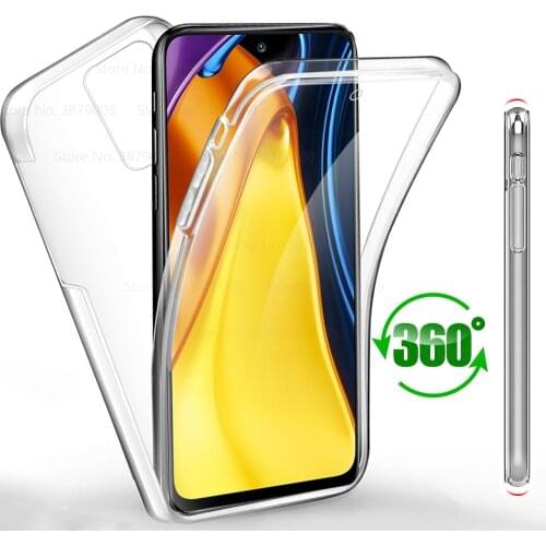 360 Degree Phone Case For Xiaomi POCO M3 PRO m3 pro m 3 3pro Full Body Clear Cover TPU + Back PC Shockproof Silicone Full Cover