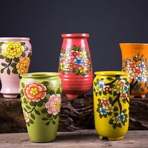 Hand Painted Ceramic Flower Pot Plant Container Plant Pot Planter Garden Pots Garden Plant Pot Succulent Flower Vase