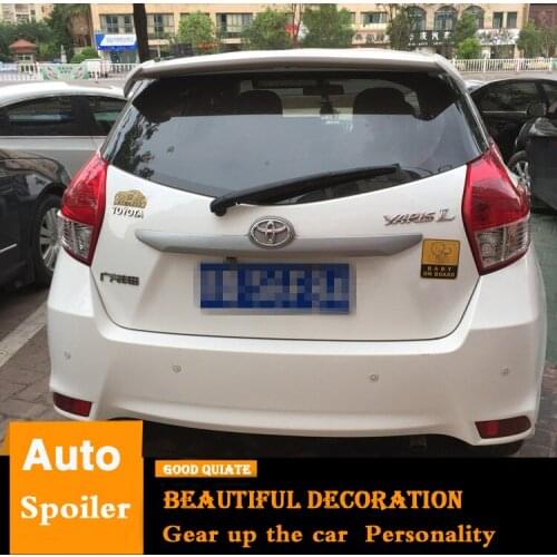 For Toyota Yaris Spoiler 2014 2015 2016 2017-2019 YariL Sport Spoiler ABS Material Car Rear Wing Primer Color Trunk Rear Spoiler