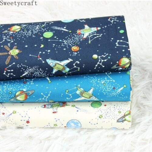 110x45cm Thick cotton fabric by Yard Starry Sky printed Cloth Handmade Sewing Bag Patchwork Material Accessories Home Textile