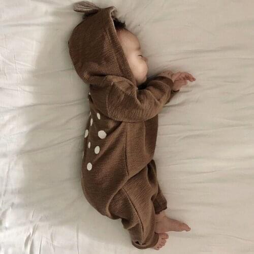 Spot Korean baby cute clothes baby deer cap climbing newborn coat spring baby girl