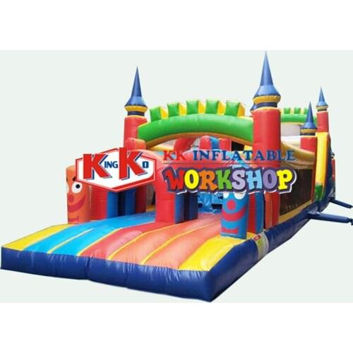 Made In China inflatable trampoline obstacle combo castle with slide