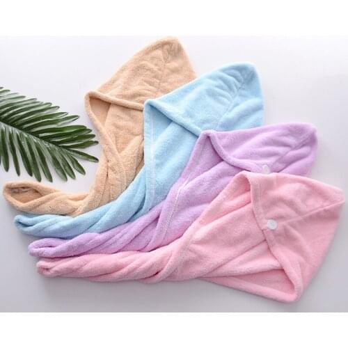 1PC Microfiber Hair Fast Drying Dryer Towel Bath Wrap Hat Quick Cap Turban Dry Quick Drying Lady Household Bath Tool