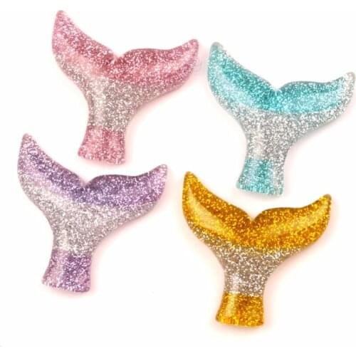 10Pcs Resin Bling Fishtail Decoration Crafts Cute Kawaii Beads Flatback Cabochon Embellishments For Scrapbooking DIY Accessories