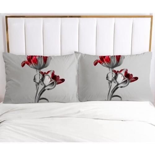 2PCS Pillowcase Home Decoration Pillow Cover Cases 3D HD Bedding 70x70cm 50x75cm 50x80cm 80x80cm Flowers Rose