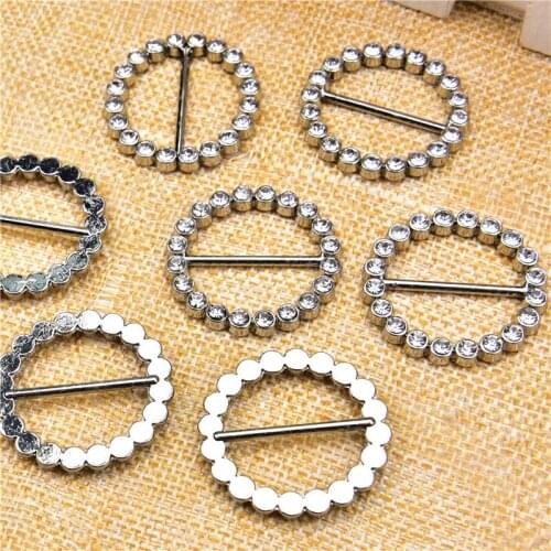 33Mm Rhinestone Buckles 10Pcs/Lot Crystal Diamond Decorations Diy Wedding Dress Shoes Handwork Ribbon Garment Belt Accessories