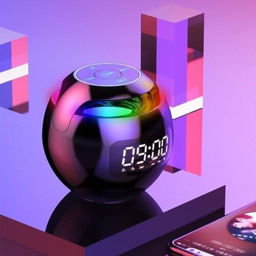 New G90 Alarm Clock With LED Display Smart Bluetooth Speaker Bluetooth 5.0 FM Radio Colorful Light TF Card MP3 Music Play