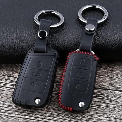 Car Key Case Cover For Volkswagen VW Golf 7 mk7 POLO Bora Passat Tiguan Seat Ibiza Leon 5F fr 2 Skoda Octavia A5 A7 Accessories