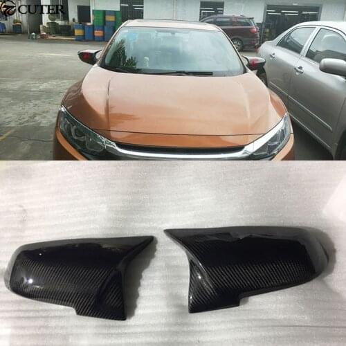 Carbon fiber rearview mirror cover car body kit for Honda civic 2016-2017 Free shipping