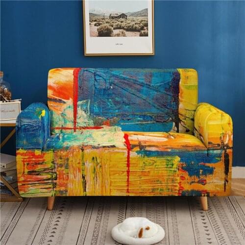 Color graffiti Printing Stretch Elastic sofa cover sofa towel Slip-resistant sofa covers for living room fully-wrapped anti-dust