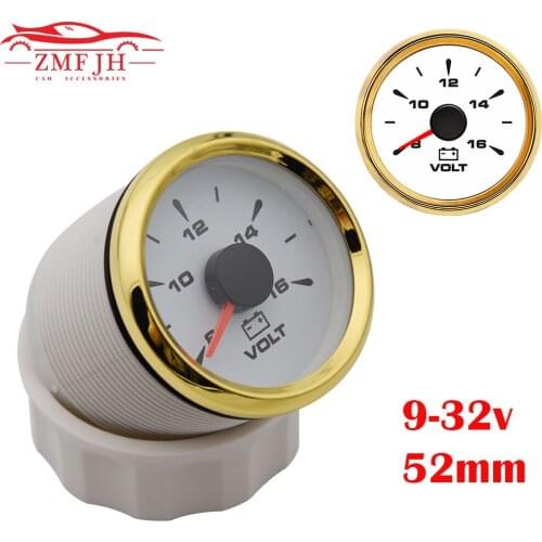 Hot 52mm Universal Car Voltmeter Waterproof LCD Voltage Meter Volt Meters 8-16V/16-32V for Auto Boat Yacht RV Motorcycle Vehicle