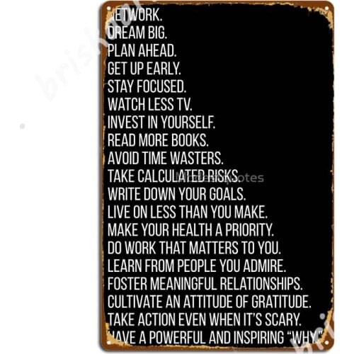 Copy Of Copy Of Network Dream Big Plan Ahead Metal Signs Plaques Club Party Vintage Party Tin sign Posters