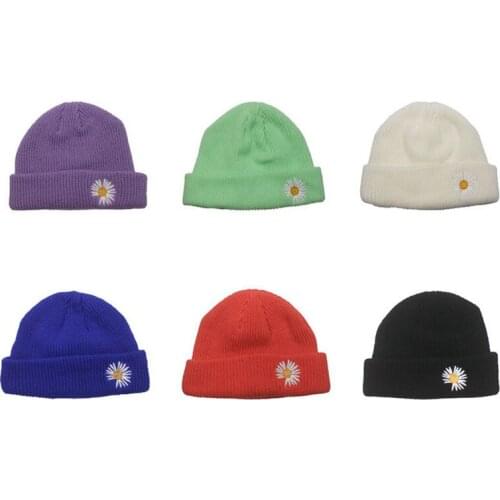 KPOP G-Dragon Colorful Beanie Embroidery Daisy Hip Hop Casual Beanies Peaceminusone Unisex Gifts FH479