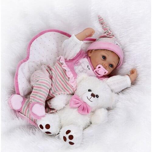 New 55cm Soft Silicone Vinyl Reborn Baby Doll Realistic Newborn Baby Girl Reborn Dolls Christmas Brithday Gift Play House Doll