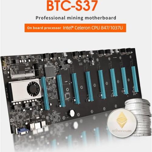 BTC-S37 Mining Machine Motherboard 8 PCIE 16X Graphics Card SODIMM DDR3 SATA3.0 Support VGA + HDMI-Compatible VS BTC-37