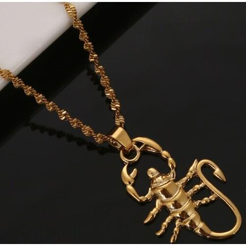 Fashion Gold Color Scorpion Pendant Necklace Zodiac Constellation Astrology Jewelry