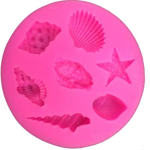 Seashells starfish conch Shape fondant silicone mold for kitchen baking chocolate pastry candy Clay making decoration tool F0122