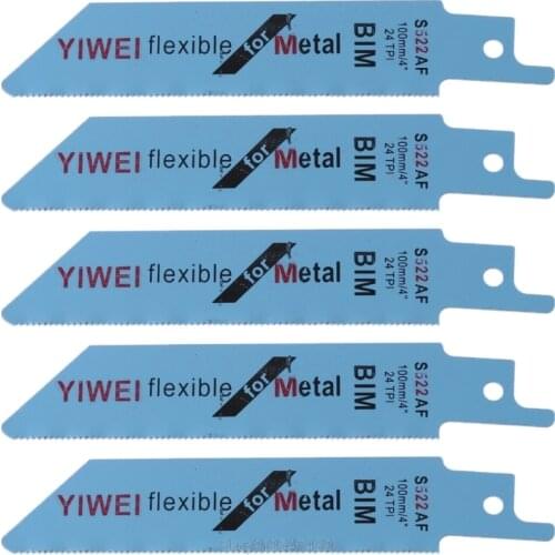 5 Pcs S522AF 100mm 4\" BIM Reciprocating Sabre Saw Blades Set Flexible For Metal N04 20 Dropship