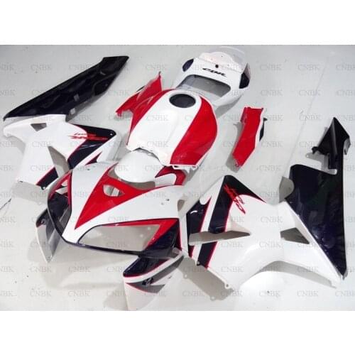 For CBR600 RR 2005 - 2006 Bodywork CBR 600 RR 2005 White Red Black Plastic Fairings CBR 600 RR 05 Fairings Unpainted