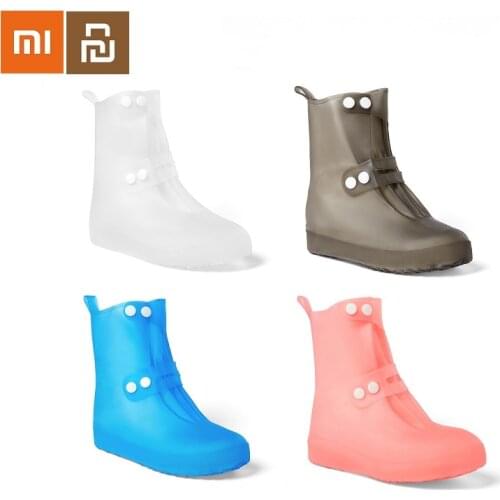 2021 New Youpin Waterproof Durable Rain PVC Outdoor Non-slip Shoe Covers Double Breasted Middle Tube Portable Shoe Covers