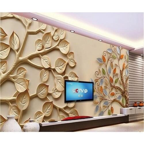3d customized wallpaper custom 3d wallpaper Leaves reliefs jade carving background wall murals living 3d wallpaper