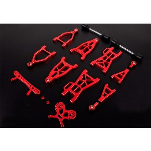 CNC Alloy Front & Rear Extended A Arm Set Match with Extended Shaft Kit Fit for 1/5 HPI ROVAN ROFUN KM BAJA 5B 5T 5SC