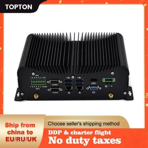 10th Gen Industrial Computer Fanless Mini PC Intel i7 10510U i5 10210U 6*COM 2*Lans 8*USB GPIO LPT HDMI VGA 4G WiFi