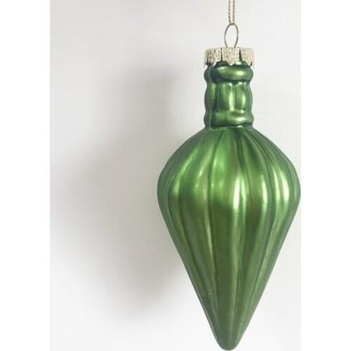 Christmas Decoration Glass Pendant Gift foreign trade mall store layout ceiling 7cm green stripe single point