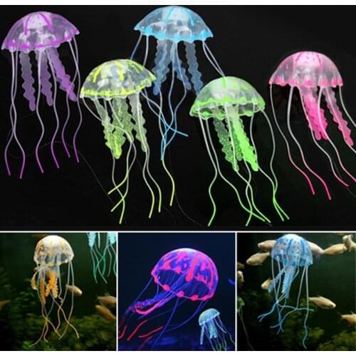 Fish Tank Simulation Fluorescent Jellyfish Aquarium Jellyfish Landscape Accessories Multi-color Jellyfish Ornaments