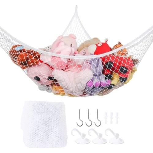 Mesh Net Toy Hammock Corner Stuffed Animals Toys Kids Baby Hanging Storage Organizer