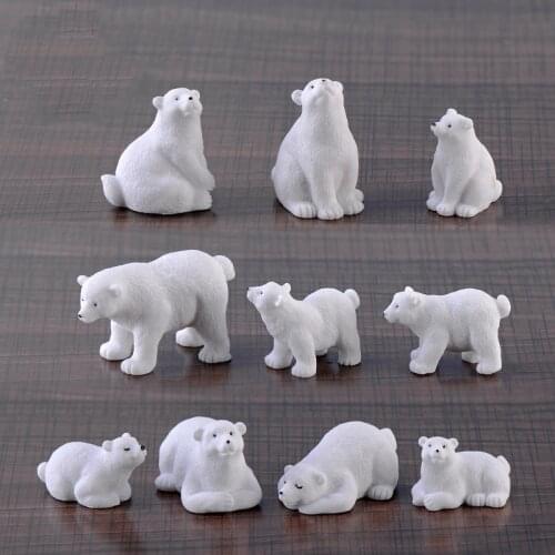 2019 modern lovely mini Polar bear home decor decoration home accessories miniature garden animals Resin figurine easter nordic