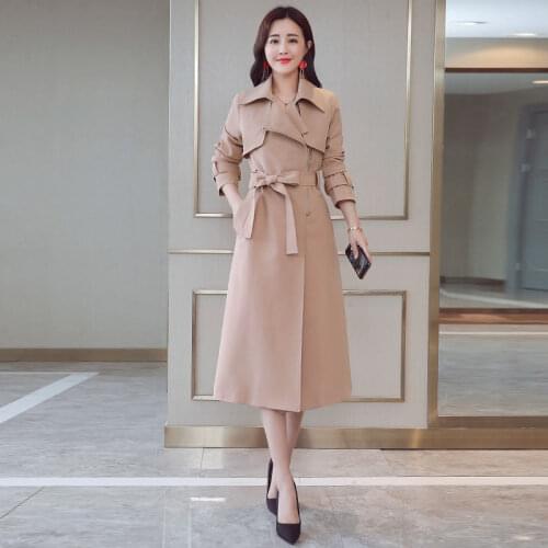 Autumn Women Trench Coat With Belt Zipper Women Lapel Long Trench Slim Chic Windproof Female Windbreaker Mujer Abrigo New