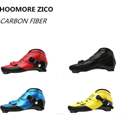 [Carbon Fiber Speed Skates Boot] 2-Layers Carbon Fibre Inline Speed Skate Shoes Roller Skating 30-45 Max Foot Length 27.5cm