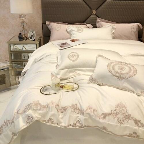 High-end Bedding Set Light Luxury Duvet Cover Four-piece Set 100 Cotton Heavy Industry Embroidery Cotton Nordic Style Bedding