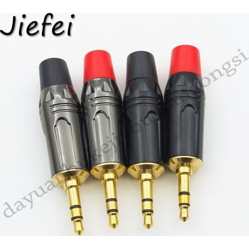 10-100Pcs New high quality Copper Gold Plated 3.5mm Male Stereo Jack Plug soldering connector
