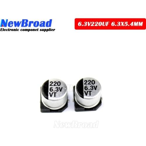 10PCS SMD Aluminum Electrolytic Capacitor 6.3V220UF 6.3*5.4MM 220UF6.3V 6.3V 220UF