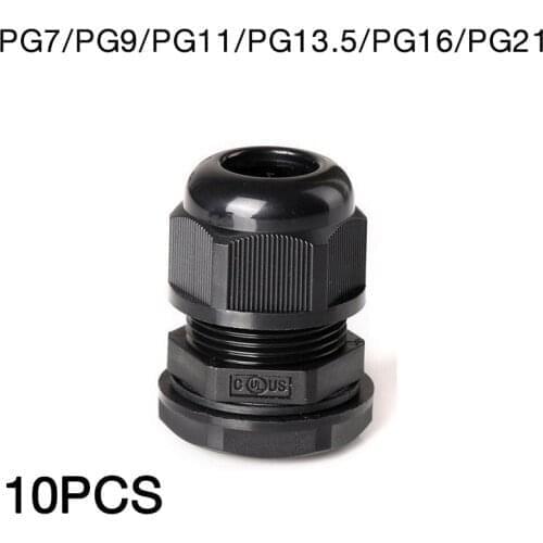 10PC IP68 for Wire White Waterproof Nylon Plastic Cable Gland Connector PG9