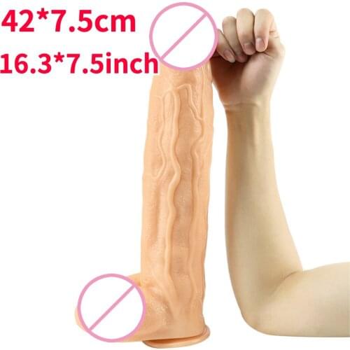 16.5in Huge Realistic Dildo Erotic Toy for Woman Strapon Tool Lesbian Penis Adults Female Masturbator Big Dick Couples Sex Shop