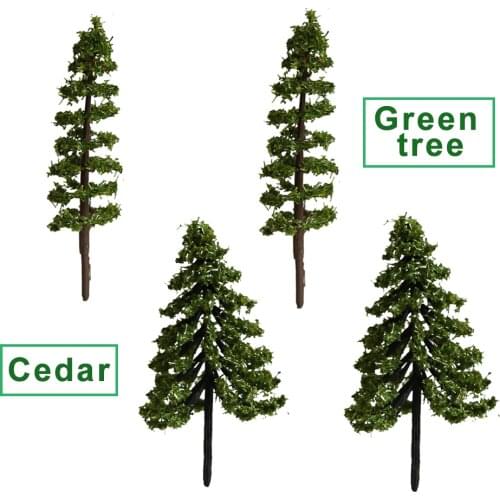 Model Tree Plastic Tree Poplar Green Leaves Train Railway Layout Diorama Garden Decoration Accessories