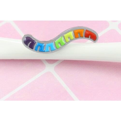 2019 Cartoon Coloured Caterpillar Brooch Colorful Cute Worm Enamel Pins For Kids Badge women Jewelry bag hat clothes accessories