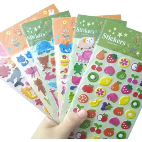 30pack/lot Kawaii Cartoon Stereo Bubble Sticker Cakes Animals DIY Diary Scrapbooking Christmas Party Gifts For kids Party Supply