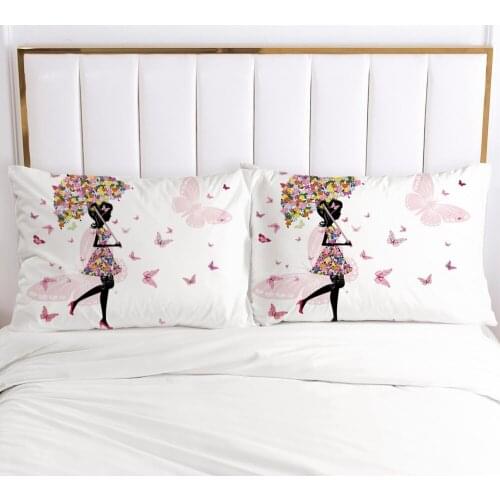 3D Printed Cartoon Flower Fairy 100% Polyester Pillowcase Printed Home Decorative Pillowcse Pillow Cover Decoraion Bedclothes