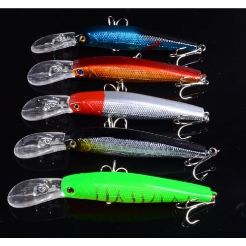 5pcs/lot 12.5cm 14g Pesca Laser Minnow Fishing Lure Floating Wobblers Artificial Bait Hard Crankbaits With 3D Eyes