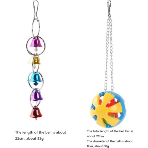 6pcs set Bird Parrot toys Bird Swing Chewing Hanging Perches With Bells For Pet Parrot Lovebird Howl Budgie Cockatiels Macaws #2