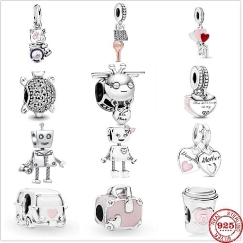 New Lovers forever boys and girls pet bus travel fit original Pandora charms silver 925 Bracelet for women fashion jewelry
