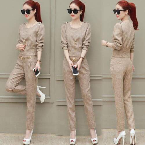 New fashion women business suits formal office work pants suits plus size jacket and Trousers female long sleeve Harem pants set