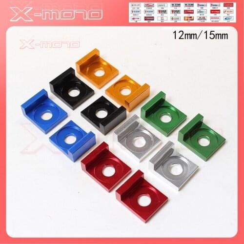 CNC Aluminum 15mm 12mm Chain Adjuster Block Tensioner 110 125cc PIT Quad Trail Dirt Bike ATV Dirt pit bike Motocross