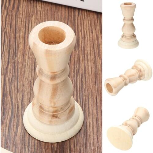 Wooden Candlestick Creative Wood Candlestick Holder Stand Solid Wood Carving Candlestick For Home Church Decorating