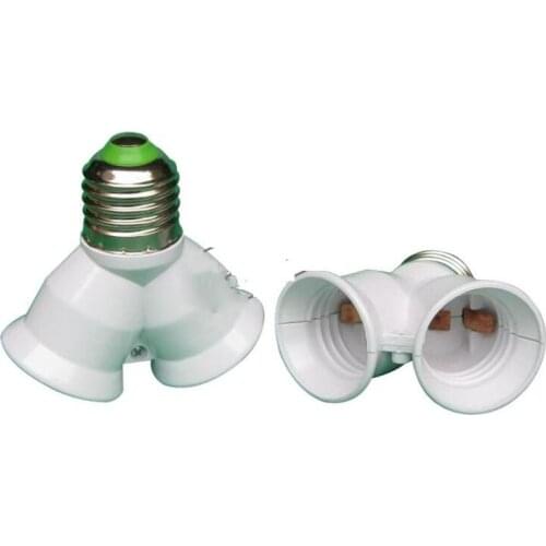 E27 head to two E27 extension lamp holder converter screw base led lampholder x100